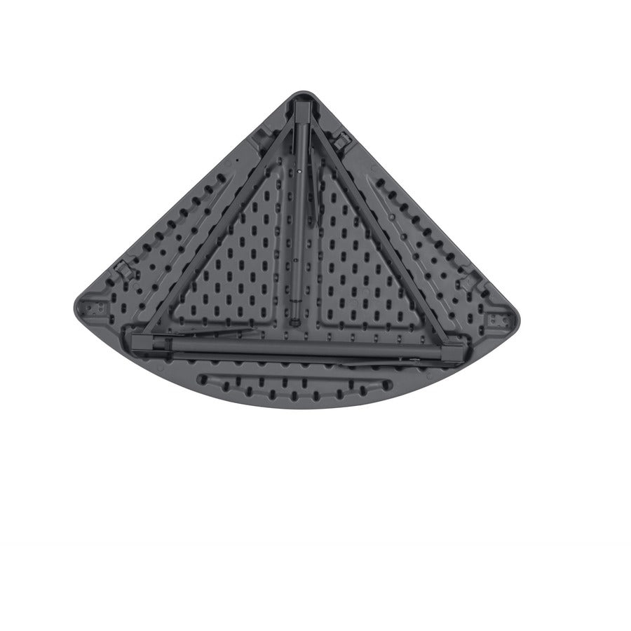 Dorel Zown Classic 24" Corner Blow Mold Fold Table - For - Table TopHalf Moon Top - 3 Legs - 200 lb Capacity x 29.50" Table Top Width x 29.20" Table Top Depth - 29.50" Height - Gray - High-density Polyethylene (HDPE), Resin - 2 / Carton