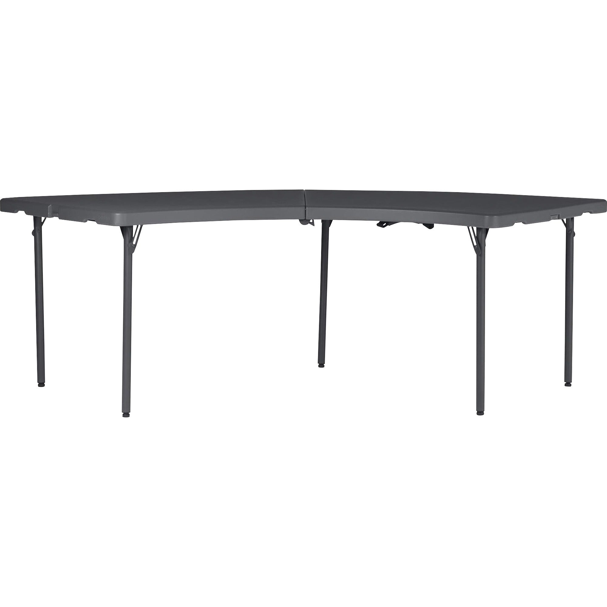 Dorel Zown Moon Commercial Blow Mold Folding Table - 5 Legs - 600 lb Capacity x 30" Table Top Width x 92.60" Table Top Depth - 29.25" Height - Gray - High-density Polyethylene (HDPE) - 1 Each - 1