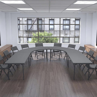 Dorel Zown Moon Commercial Blow Mold Folding Table - 5 Legs - 600 lb Capacity x 30" Table Top Width x 92.60" Table Top Depth - 29.25" Height - Gray - High-density Polyethylene (HDPE) - 1 Each