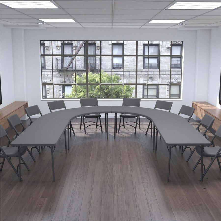 Dorel Zown Moon Commercial Blow Mold Folding Table - 5 Legs - 600 lb Capacity x 30" Table Top Width x 92.60" Table Top Depth - 29.25" Height - Gray - High-density Polyethylene (HDPE) - 1 Each