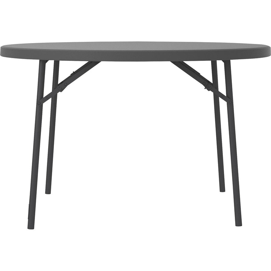 Dorel Zown Commercial Round Blow Mold Fold Table - For - Table TopRound Top - 4 Legs - 750 lb Capacity x 48" Table Top Diameter - 29.30" Height - Gray - High-density Polyethylene (HDPE), Resin - 1 Each