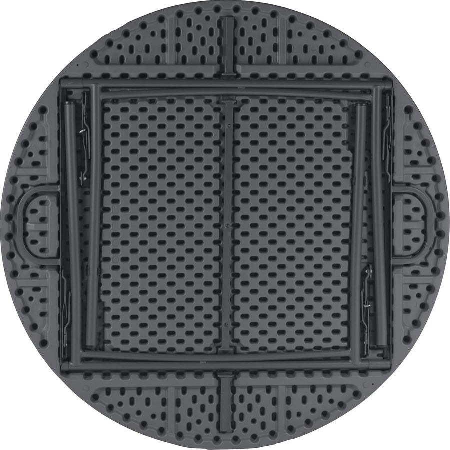 Dorel Zown Commercial Round Blow Mold Fold Table - For - Table TopRound Top - 4 Legs - 750 lb Capacity x 48" Table Top Diameter - 29.30" Height - Gray - High-density Polyethylene (HDPE), Resin - 1 Each