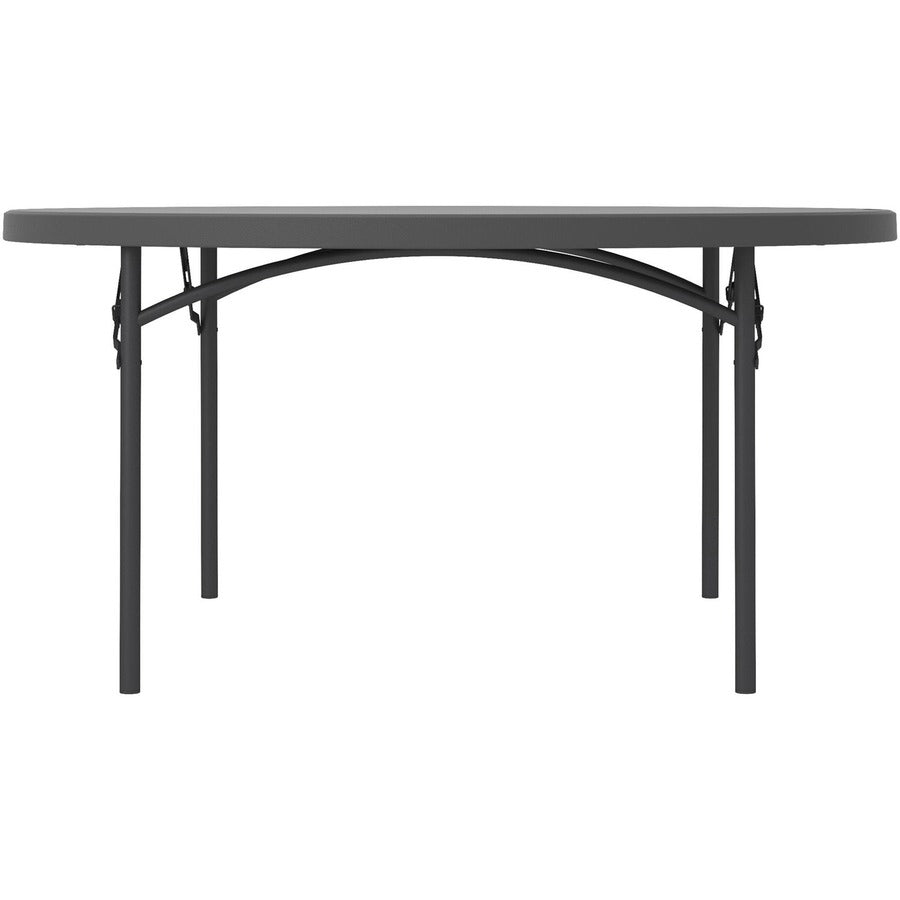 Dorel Zown Commercial Round Blow Mold Fold Table - For - Table TopRound Top - 4 Legs - 750 lb Capacity x 60" Table Top Diameter - 29.20" Height - Gray - High-density Polyethylene (HDPE), Resin - 1 Each