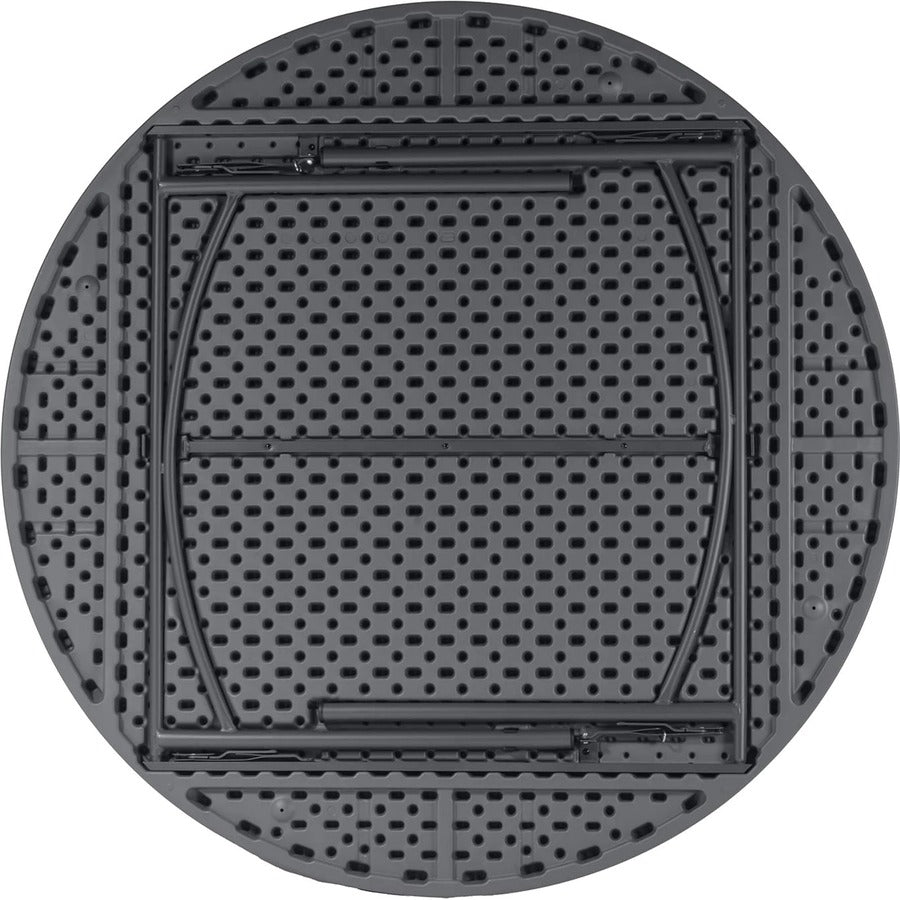 Dorel Zown Commercial Round Blow Mold Fold Table - For - Table TopRound Top - 4 Legs - 750 lb Capacity x 60" Table Top Diameter - 29.20" Height - Gray - High-density Polyethylene (HDPE), Resin - 1 Each
