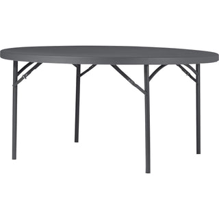 Cosco Zown Commercial Round Blow Mold Fold Table - For - Table TopRound Top - 750 lb Capacity x 72" Table Top Diameter - 29.30" Height - Gray - High-density Polyethylene (HDPE), Resin - 1 Each