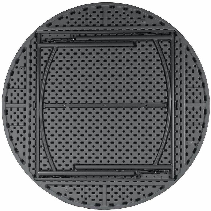 Cosco Zown Commercial Round Blow Mold Fold Table - For - Table TopRound Top - 750 lb Capacity x 72" Table Top Diameter - 29.30" Height - Gray - High-density Polyethylene (HDPE), Resin - 1 Each