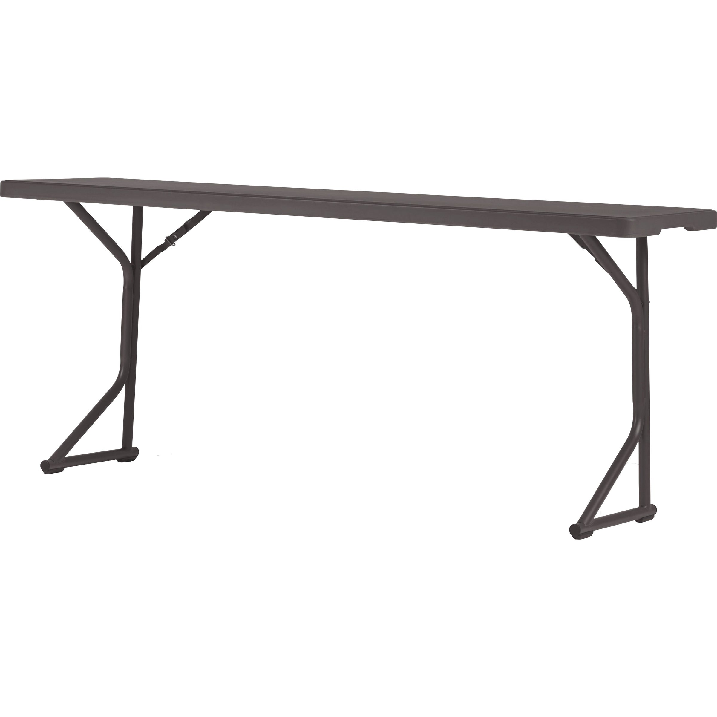Cosco Zown Classic 72" Blow Mold Training Table - Curved Base - 500 lb Capacity - 18" Table Top Length x 72" Table Top Width - Gray - High-density Polyethylene (HDPE), Resin - 1 Each