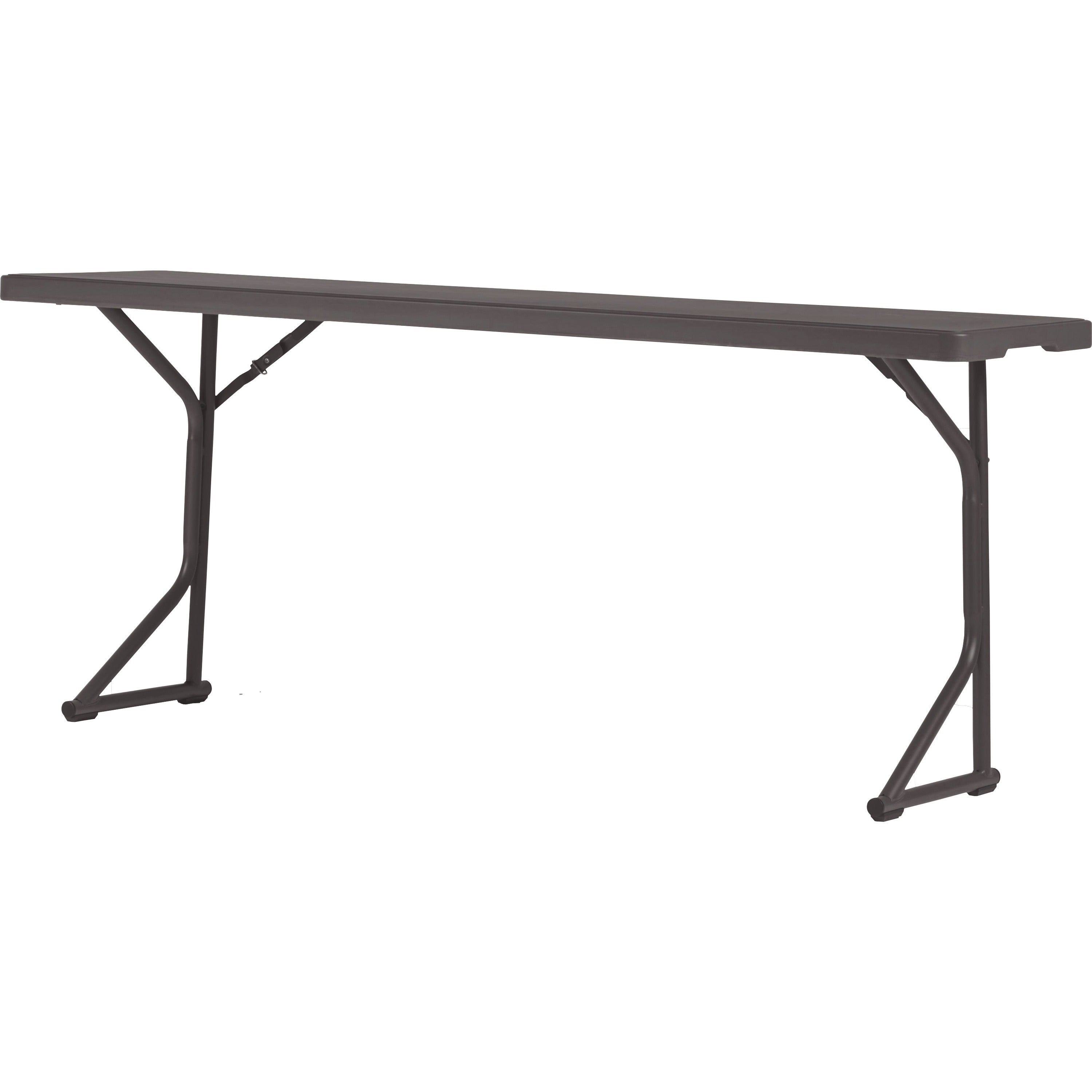 Cosco Zown Classic 72" Blow Mold Training Table - Curved Base - 500 lb Capacity - 18" Table Top Length x 72" Table Top Width - Gray - High-density Polyethylene (HDPE), Resin - 1 Each