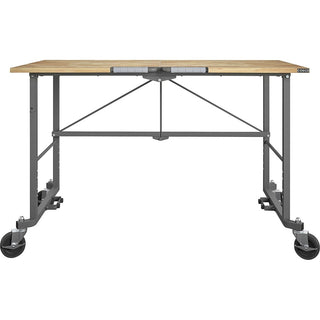 Cosco Smartfold Portable Work Desk Table - Four Leg Base - 4 Legs - 400 lb Capacity x 14.50" Table Top Width x 25.51" Table Top Depth - 55.25" Height - Gray - Steel - Hardwood Top Material - 1 Each