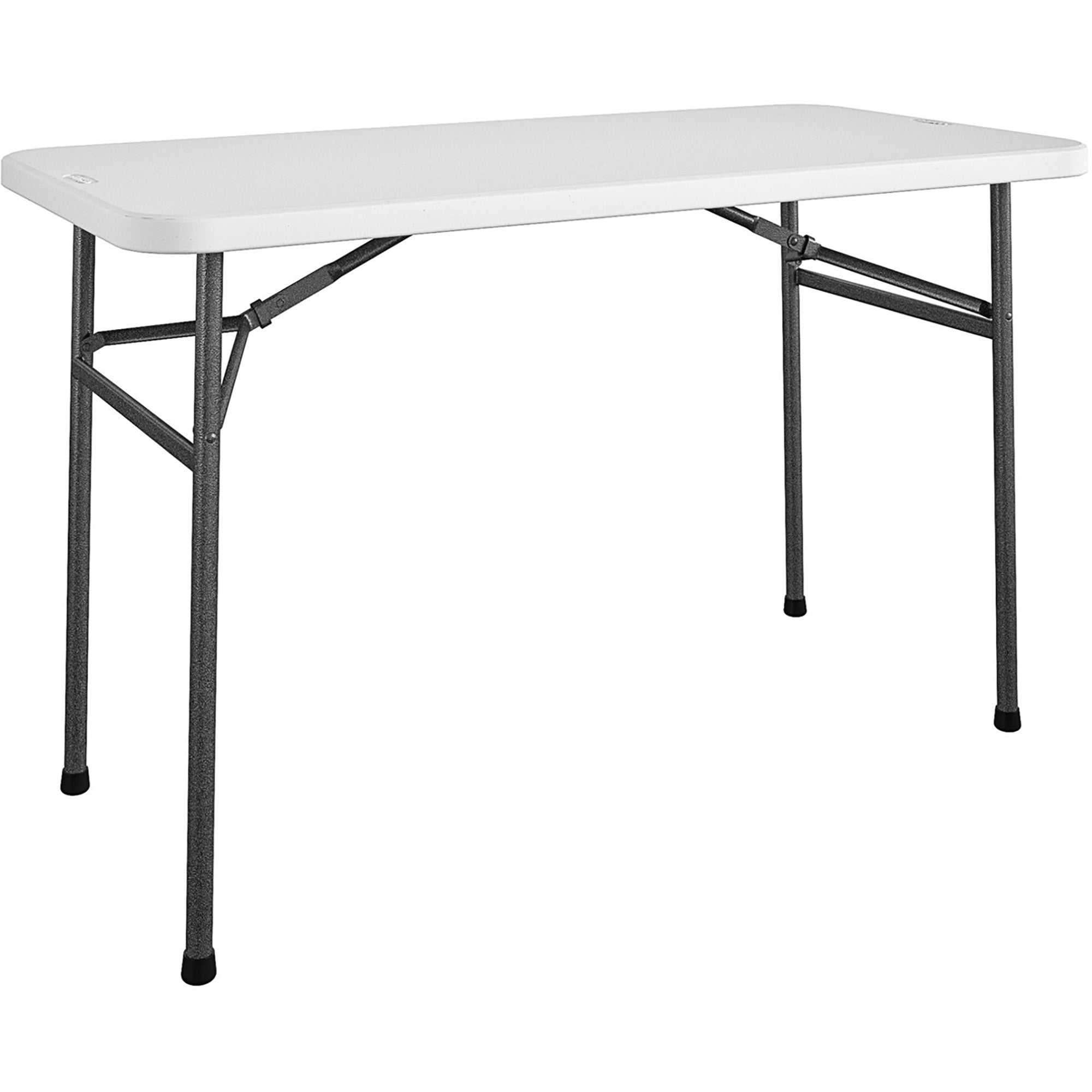 Cosco Straight Folding Utility Table - For - Table TopRectangle Top - Four Leg Base - 4 Legs - 200 lb Capacity x 48" Table Top Width x 24" Table Top Depth - 29.25" Height - White - 1 Each - 1