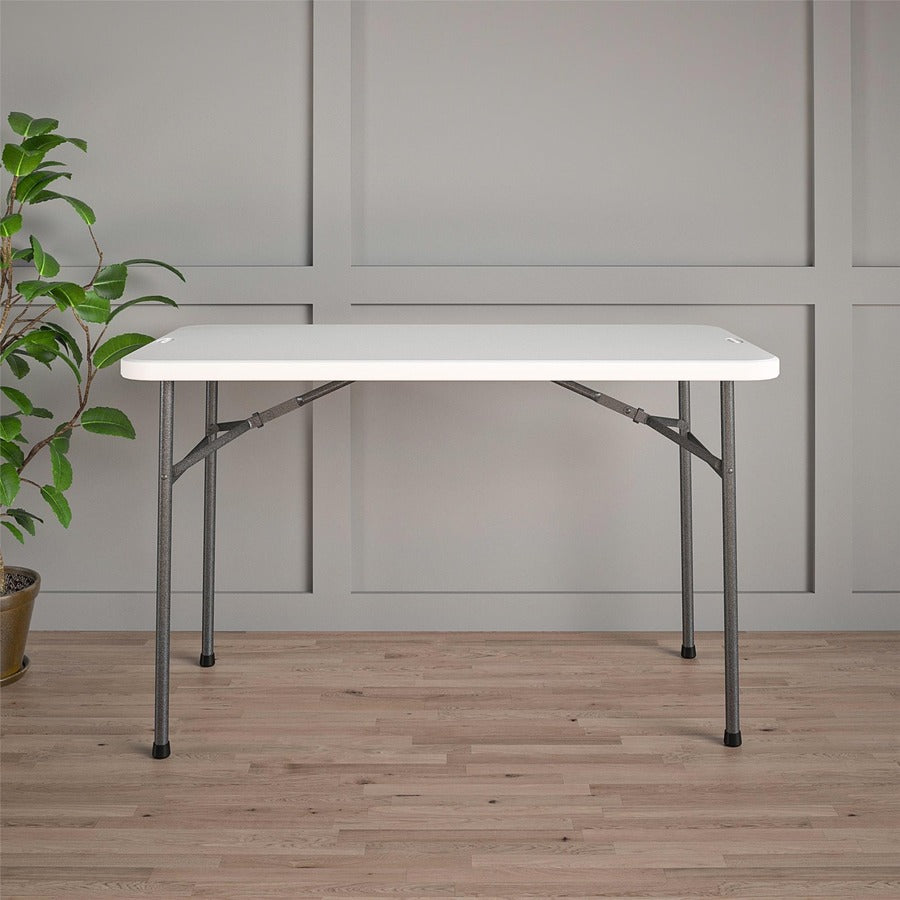 Cosco Straight Folding Utility Table - For - Table TopRectangle Top - Four Leg Base - 4 Legs - 200 lb Capacity x 48" Table Top Width x 24" Table Top Depth - 29.25" Height - White - 1 Each