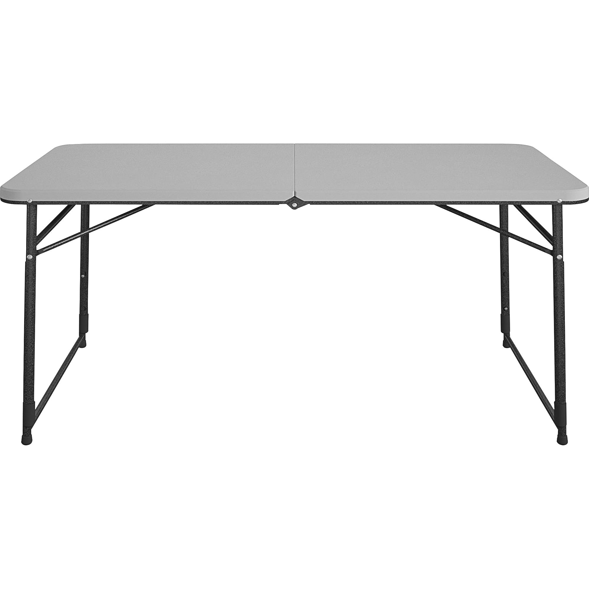 cosco-fold-portable-indoor-outdoor-utility-table-200-lb-capacity-adjustable-height-x-48-table-top-width-x-24-table-top-depth-28-height-gray-steel-resin-1-each_csc14400gry1e - 2