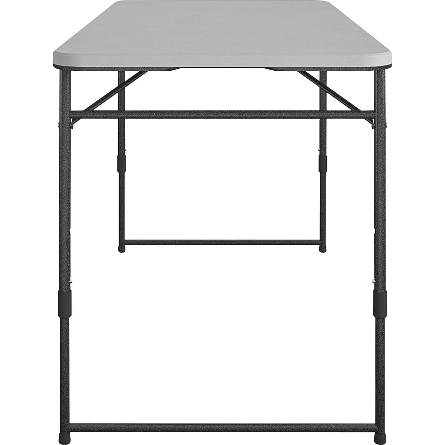 Cosco Fold Portable Indoor/Outdoor Utility Table - 200 lb Capacity - Adjustable Height x 48" Table Top Width x 24" Table Top Depth - 28" Height - Gray - Steel, Resin - 1 Each