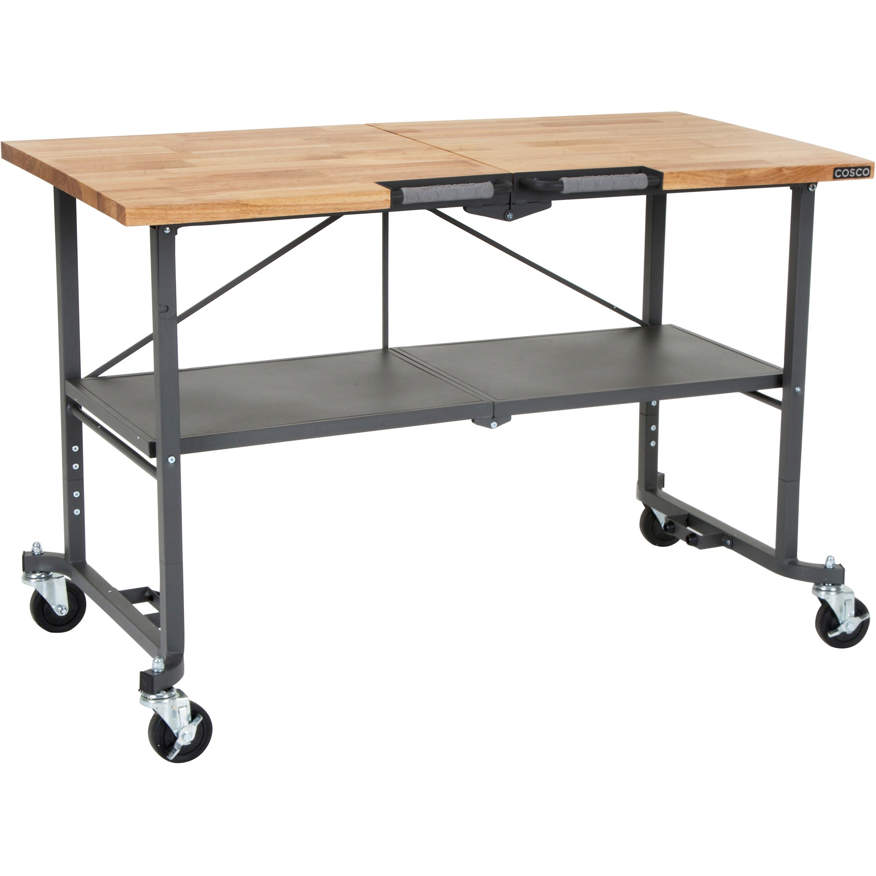 cosco-smartfold-butcher-block-portable-workbench-400-lb-capacity-x-52-table-top-width-x-3480-table-top-depth-2550-height-assembly-required-gray-1-each_csc66765dkg1e - 1