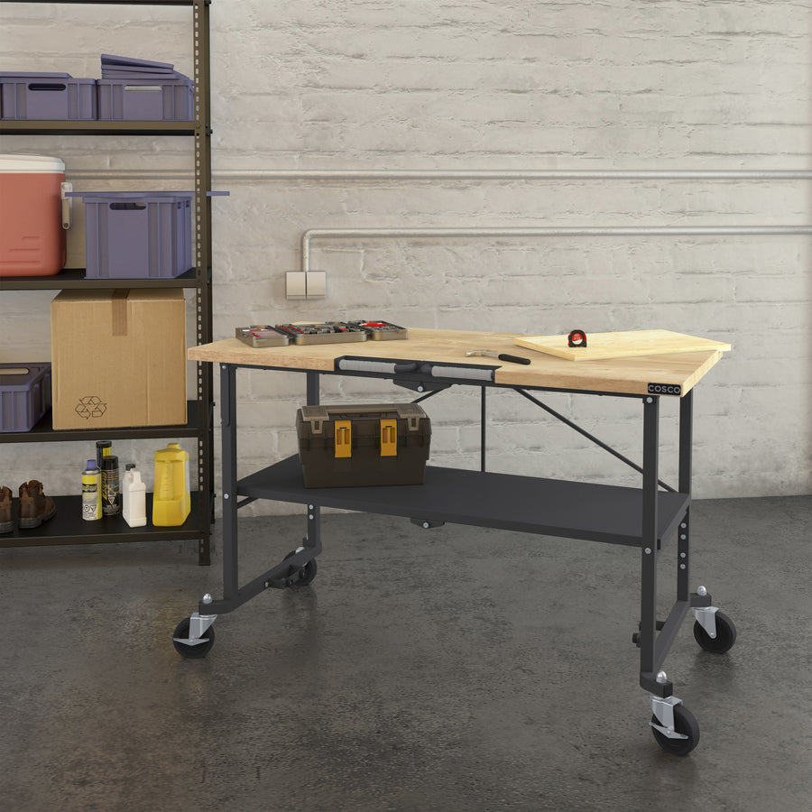 cosco-smartfold-butcher-block-portable-workbench-400-lb-capacity-x-52-table-top-width-x-3480-table-top-depth-2550-height-assembly-required-gray-1-each_csc66765dkg1e - 5