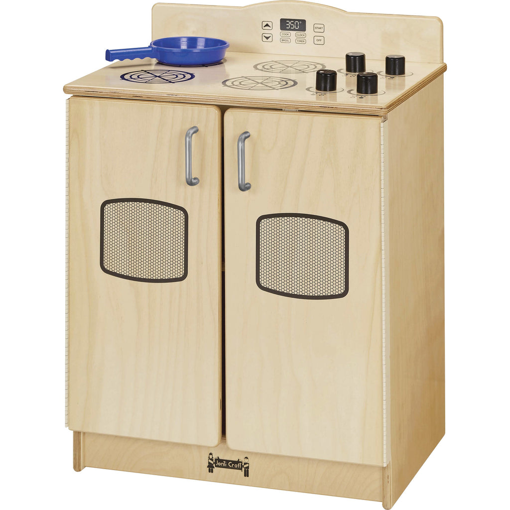 rainbow-accents-culinary-creations-play-kitchen-stove-1-each-woodgrain-chrome-wood_jnt2409jc - 1