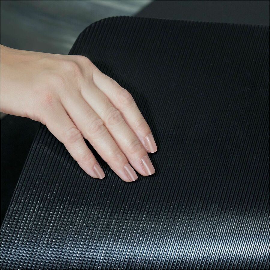 ES ROBBINS Game Zone Chair Mat - Medium Pile Carpet, Hard Floor - 46" Length x 42" Width - Hexagon - Vinyl - Black - 1Each