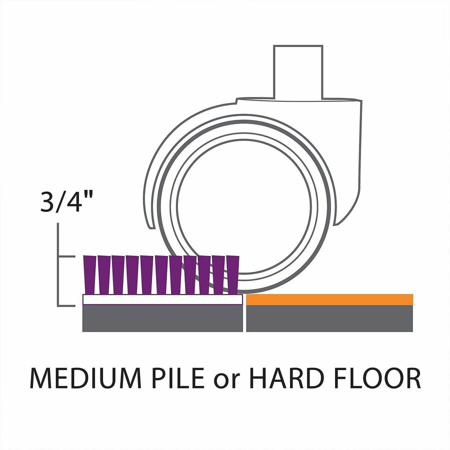 ES ROBBINS Game Zone Chair Mat - Medium Pile Carpet, Hard Floor - 46" Length x 42" Width - Hexagon - Vinyl - Black - 1Each