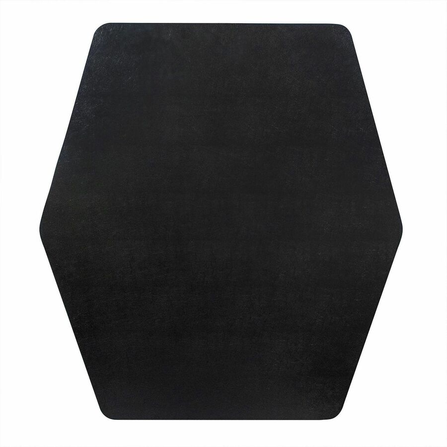 ES ROBBINS Game Zone Chair Mat - Medium Pile Carpet, Hard Floor - 46" Length x 42" Width - Hexagon - Vinyl - Black - 1Each