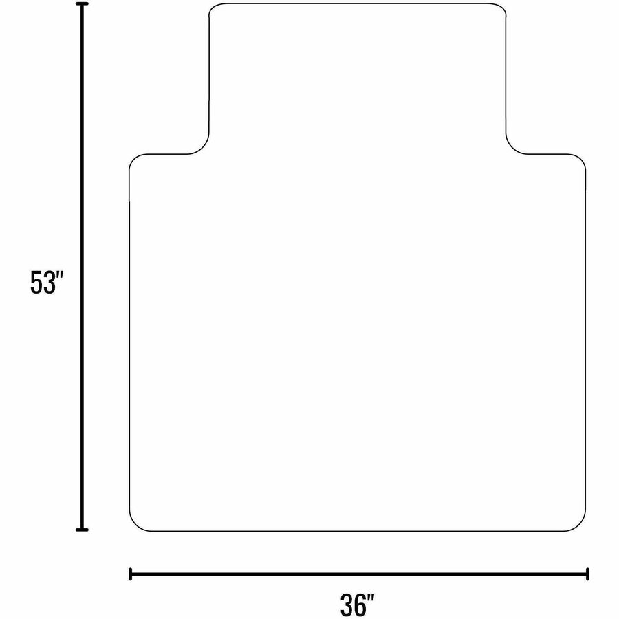 ES ROBBINS Sit or Stand Mat with Lip - Pile Carpet - 53" Length x 36" Width - Lip Size 18" Length x 20" Width - Rectangular - Vinyl, Foam - Clear - 1Each