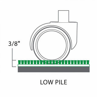 ES ROBBINS Sit or Stand Mat with Lip - Pile Carpet - 53" Length x 36" Width - Lip Size 18" Length x 20" Width - Rectangular - Vinyl, Foam - Clear - 1Each
