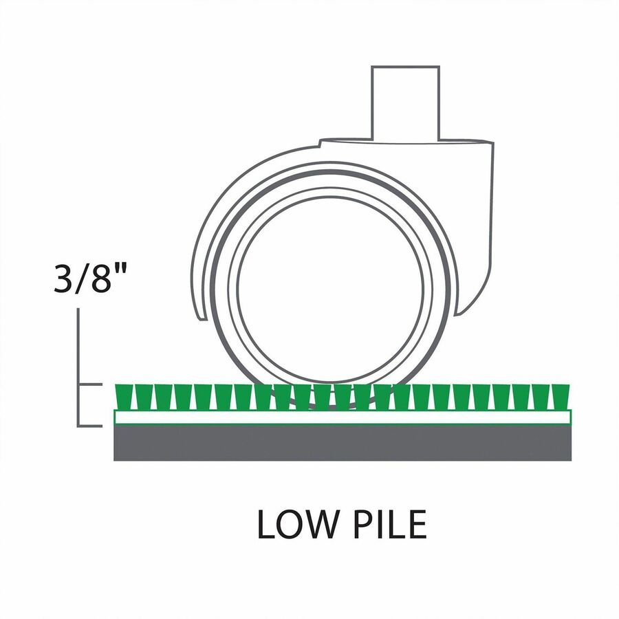 ES ROBBINS Sit or Stand Mat with Lip - Pile Carpet - 53" Length x 36" Width - Lip Size 18" Length x 20" Width - Rectangular - Vinyl, Foam - Clear - 1Each