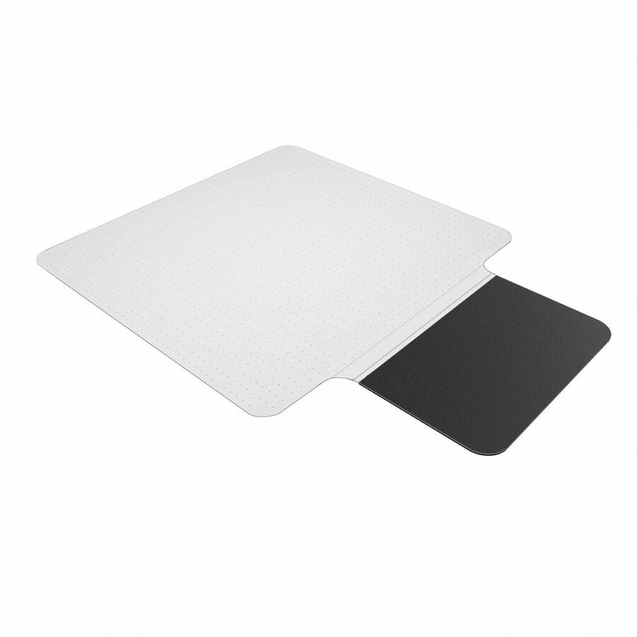 ES ROBBINS Sit or Stand Mat with Lip - Pile Carpet - 53" Length x 36" Width - Lip Size 18" Length x 20" Width - Rectangular - Vinyl, Foam - Clear - 1Each
