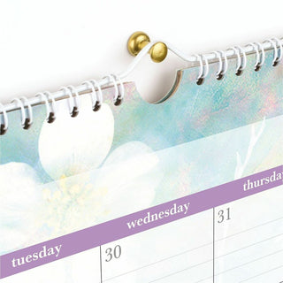 At-A-Glance Dreams Wall Calendar - Medium Size - Julian Dates - Monthly - 12 Month - January 2024 - December 2024 - 1 Month Single Page Layout - 15" x 12" White Sheet - Wire Bound - Blue, White, Purple, Yellow - Paper - 12" Height x 15" Width - Dated