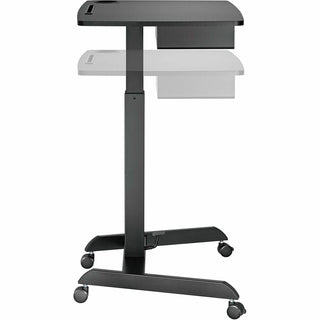 Kantek Adjustable Height Mobile Sit Stand Desk - Adjustable Height - 22" Table Top Length x 31.50" Table Top Width - 49" Height - Assembly Required - Black - Melamine Top Material - 1 Each