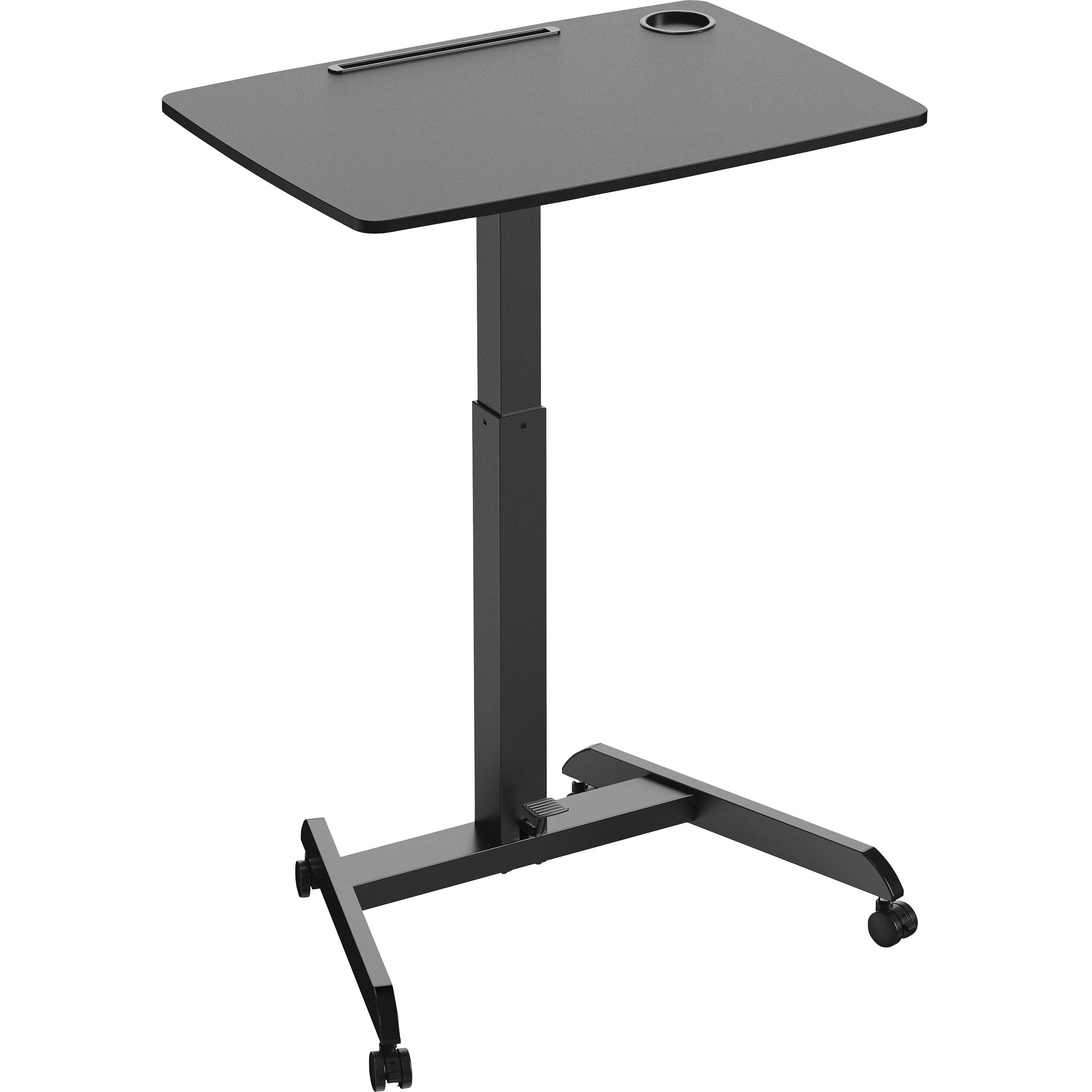 kantek-adjustable-height-mobile-sit-stand-desk-adjustable-height-22-table-top-length-x-3150-table-top-width-49-height-assembly-required-black-melamine-top-material-1-each_ktksts330b - 1