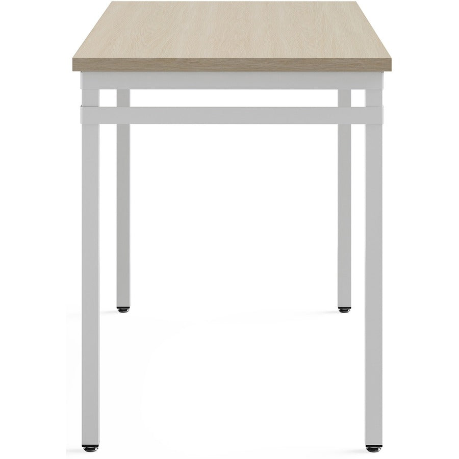 Ready Home Office Desk, 45.5" x 23.5" to 29.5", Beige/White, Ships in 1-3 Business Days