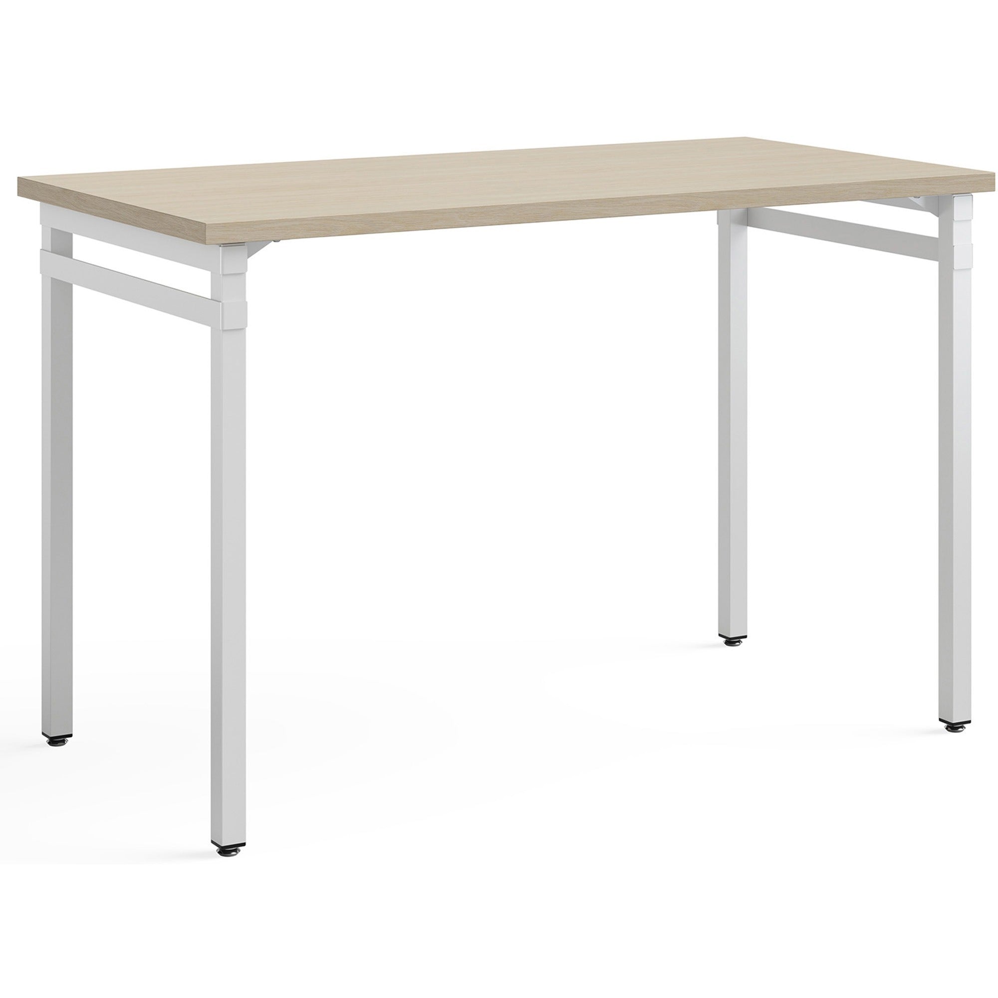 Ready Home Office Desk, 45.5" x 23.5" to 29.5", Beige/White, Ships in 1-3 Business Days