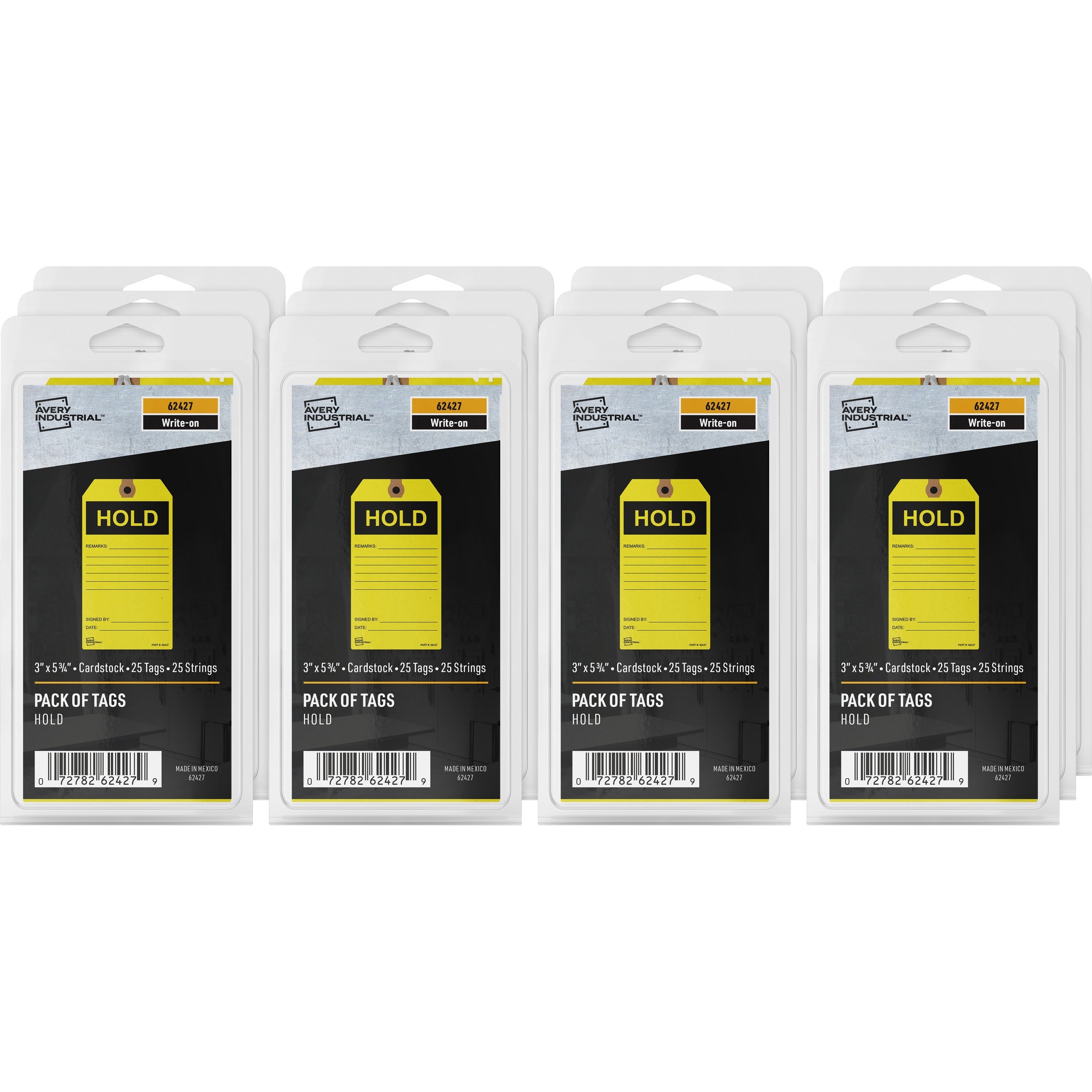 avery-preprinted-hold-inventory-tags-575-length-x-3-width-25-pack-card-stock-yellow_ave62427 - 1