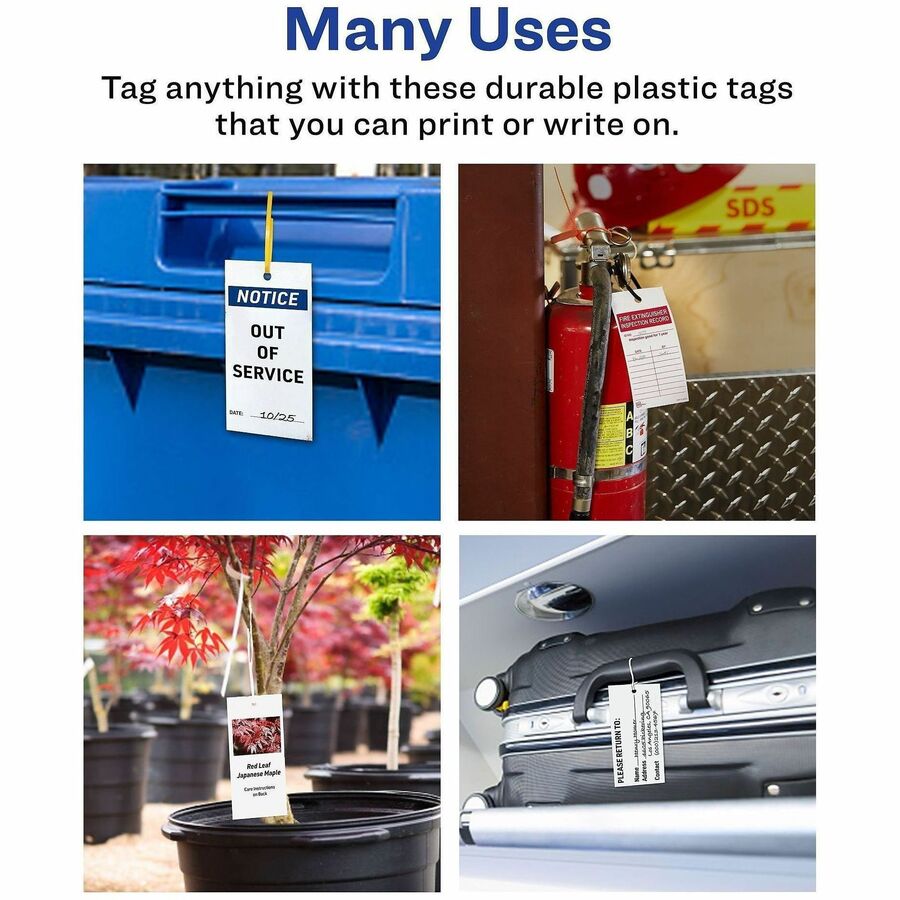 Avery UltraDuty Lock Out Tag Out Hang Tags - 2.92" Length x 5.50" Width - 60 / Pack - Plastic - White
