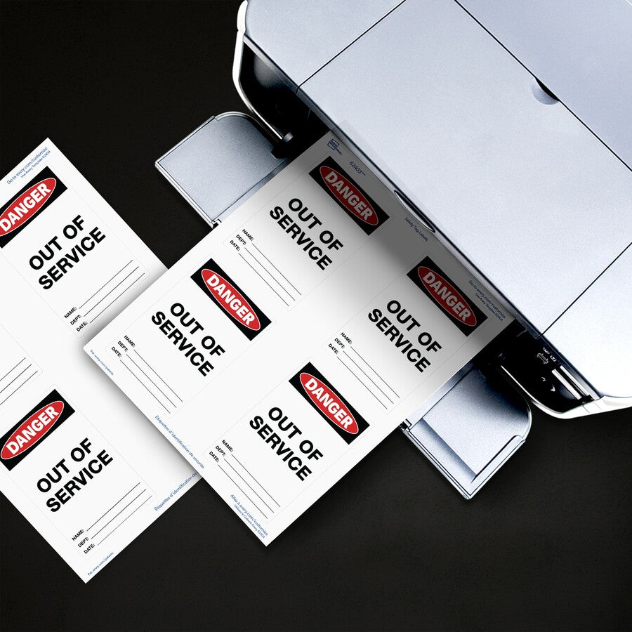 Avery UltraDuty Hazard Warning Tag Kit - 3.25" Length x 5.75" Width - 15 / Pack - Plastic, Nylon, Vinyl - White