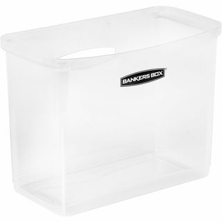 Bankers Box Portable Open Desktop File Box with Side Handles, 1 Each - Desktop - Hanging Rail, Handle, Durable - Clear - Polypropylene - 1 Each