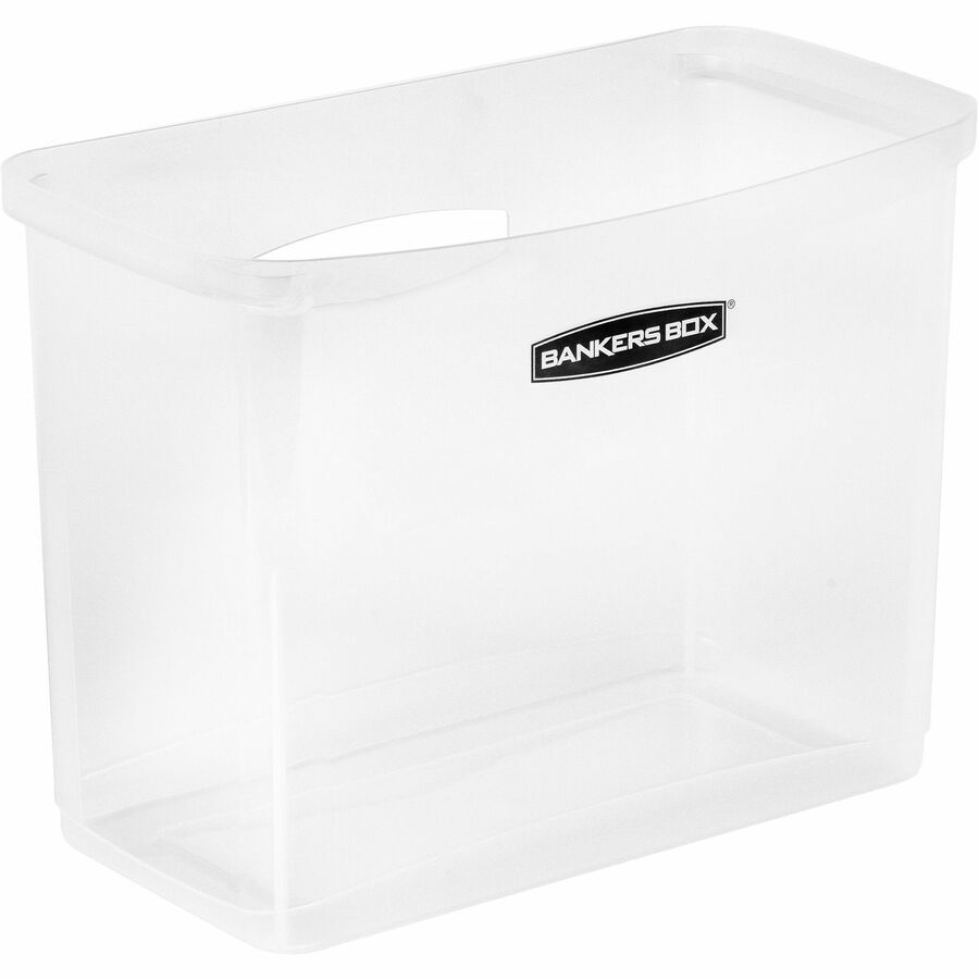 Bankers Box Portable Open Desktop File Box with Side Handles, 1 Each - Desktop - Hanging Rail, Handle, Durable - Clear - Polypropylene - 1 Each