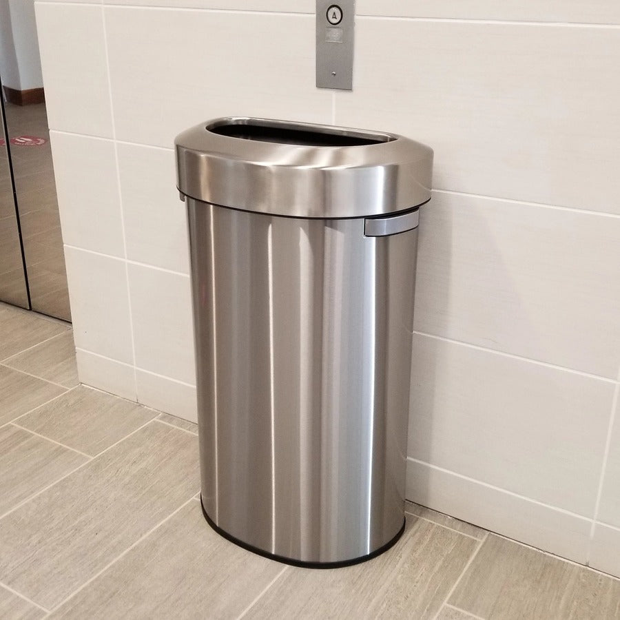 hls-commercial-semi-round-open-top-trash-can-23-gal-capacity-half-round-fingerprint-proof-smudge-resistant-durable-handle-33-height-x-124-width-x-198-depth-stainless-steel-silver-1-each_hlchls23dot - 8