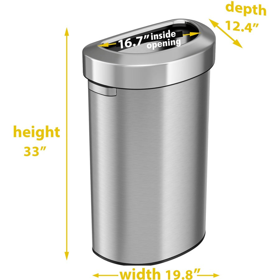 hls-commercial-semi-round-open-top-trash-can-23-gal-capacity-half-round-fingerprint-proof-smudge-resistant-durable-handle-33-height-x-124-width-x-198-depth-stainless-steel-silver-1-each_hlchls23dot - 4