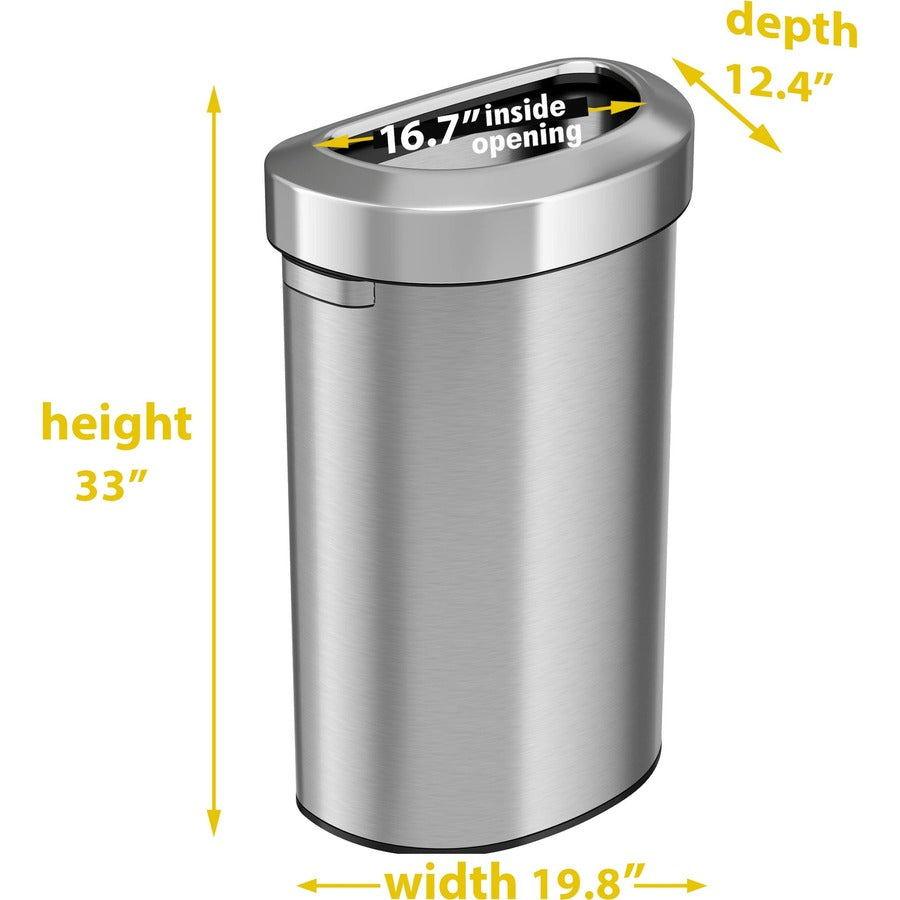 hls-commercial-semi-round-open-top-trash-can-23-gal-capacity-half-round-fingerprint-proof-smudge-resistant-durable-handle-33-height-x-124-width-x-198-depth-stainless-steel-silver-1-each_hlchls23dot - 6