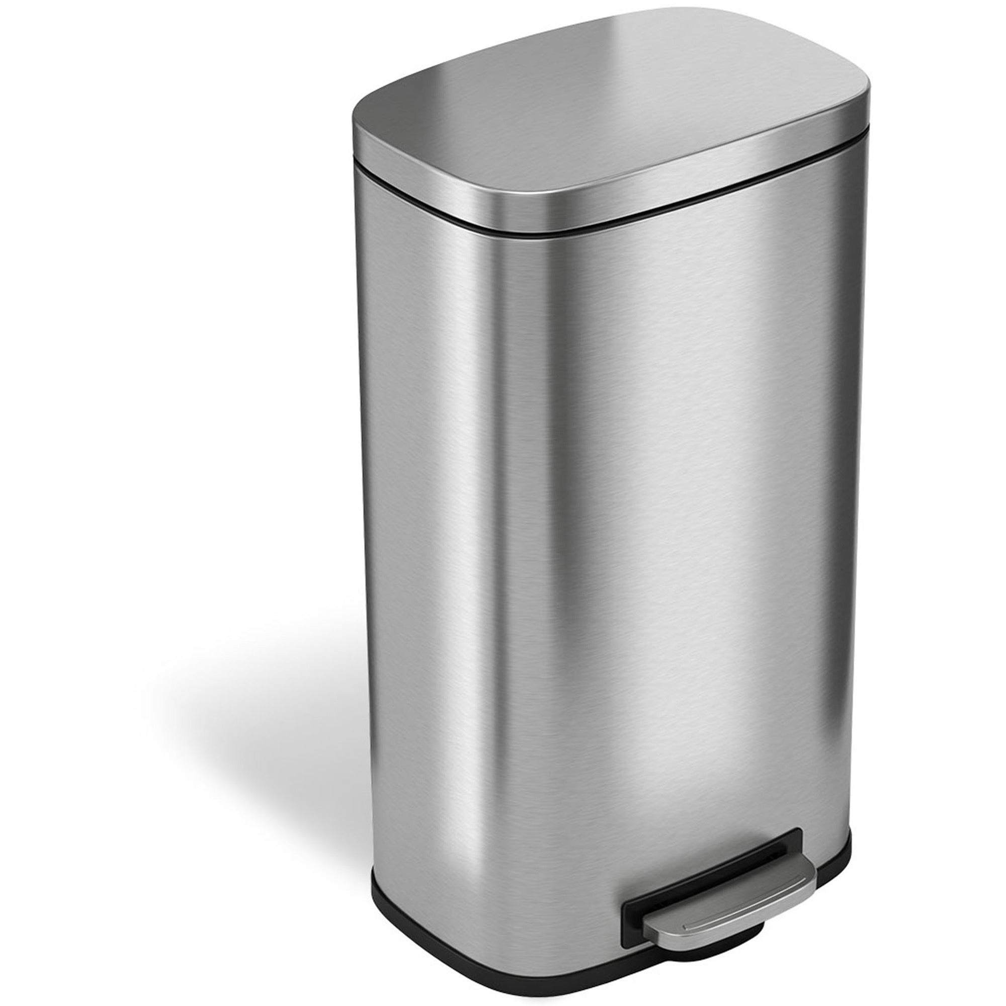 hls-commercial-stainless-steel-soft-step-trash-can-8-gal-capacity-fire-resistant-smooth-pedal-control-fingerprint-resistant-smudge-resistant-lid-locked-rubber-feet-handle-non-skid-removable-inner-bin-248-height-x-135-width-stain_hlchlss08r - 1