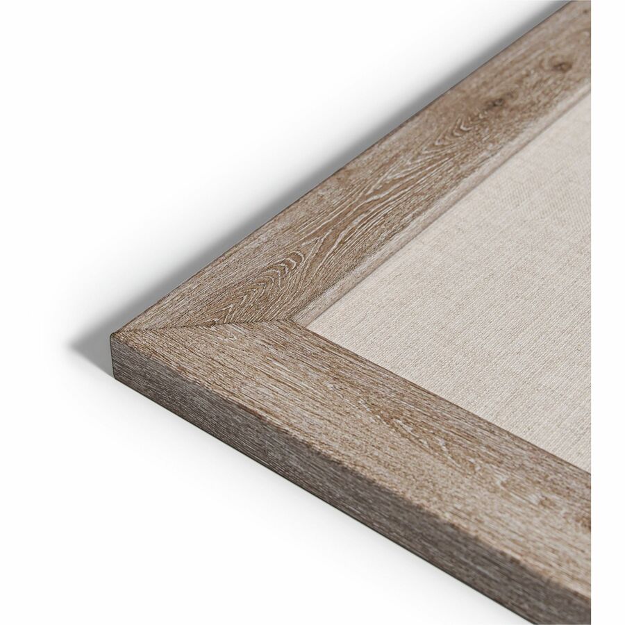U Brands Linen Bulletin Board, 35" X 23" , Rustic Wood Frame - 35" Height x 23" Width - Tan Linen Surface - Self-healing, Durable, Mounting System, Tackable, Sturdy, Damage Resistant - 1