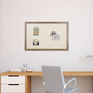U Brands Linen Bulletin Board, 35" X 23" , Rustic Wood Frame - 35" Height x 23" Width - Tan Linen Surface - Self-healing, Durable, Mounting System, Tackable, Sturdy, Damage Resistant - 1