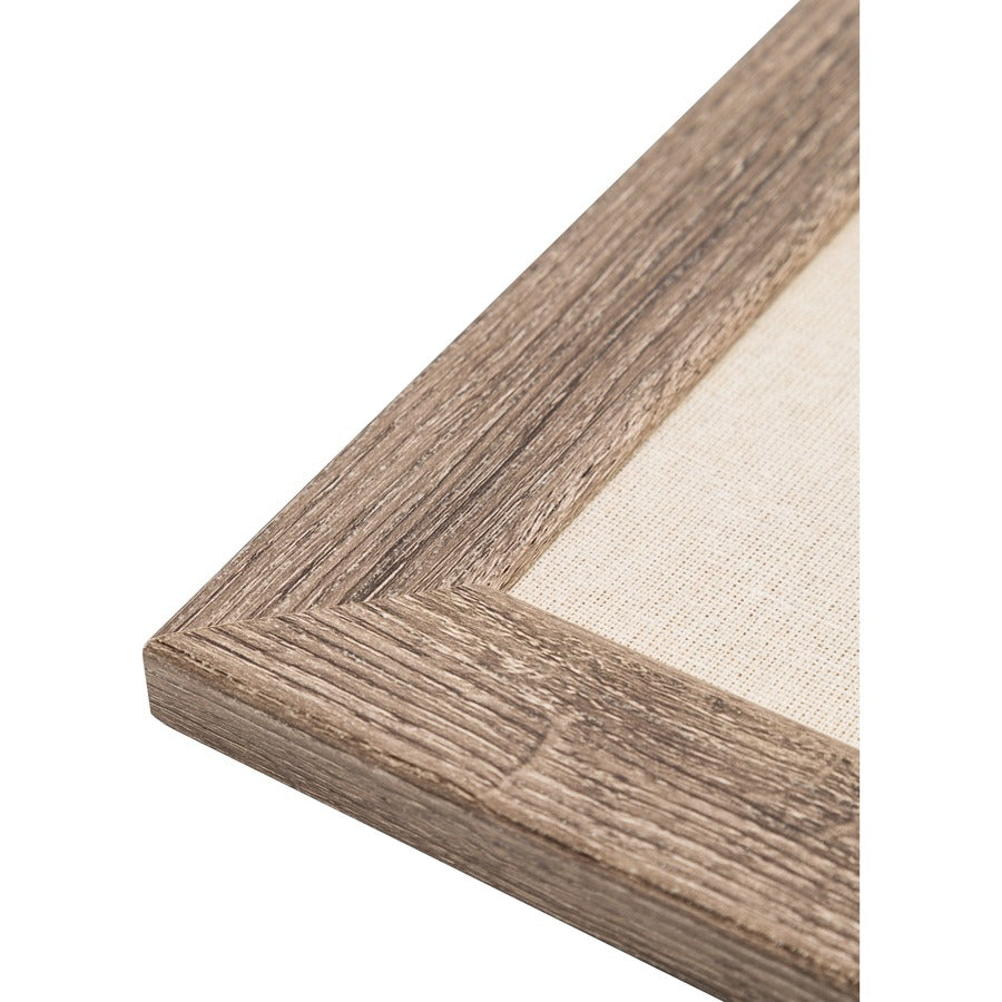 U Brands Linen Bulletin Board, 35" X 23" , Rustic Wood Frame - 35" Height x 23" Width - Tan Linen Surface - Self-healing, Durable, Mounting System, Tackable, Sturdy, Damage Resistant - 1
