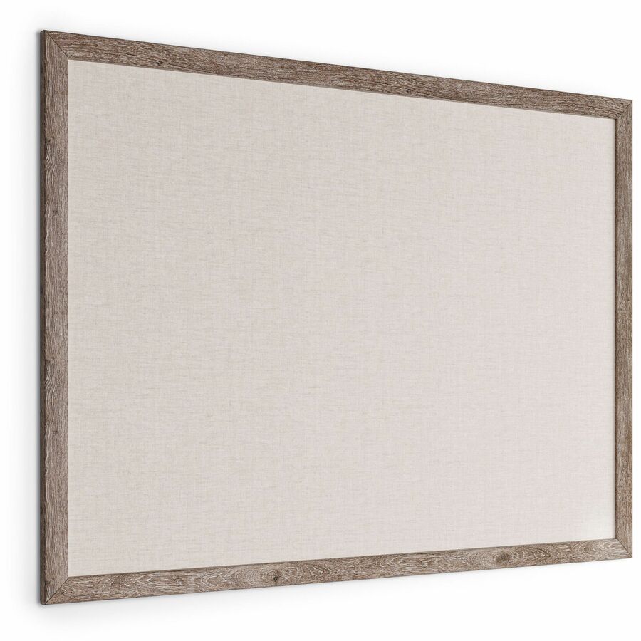 U Brands Linen Bulletin Board, 47" X 35" , Rustic Wood Frame - 47" Height x 35" Width - Tan Linen Surface - Self-healing, Durable, Mounting System, Tackable, Sturdy, Damage Resistant- 1