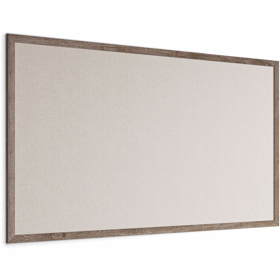 U Brands Linen Bulletin Board, 72" X 47" , Rustic Wood Frame - 72" Height x 47" Width - Tan Linen Surface - Self-healing, Durable, Mounting System, Tackable, Sturdy, Damage Resistant - 1