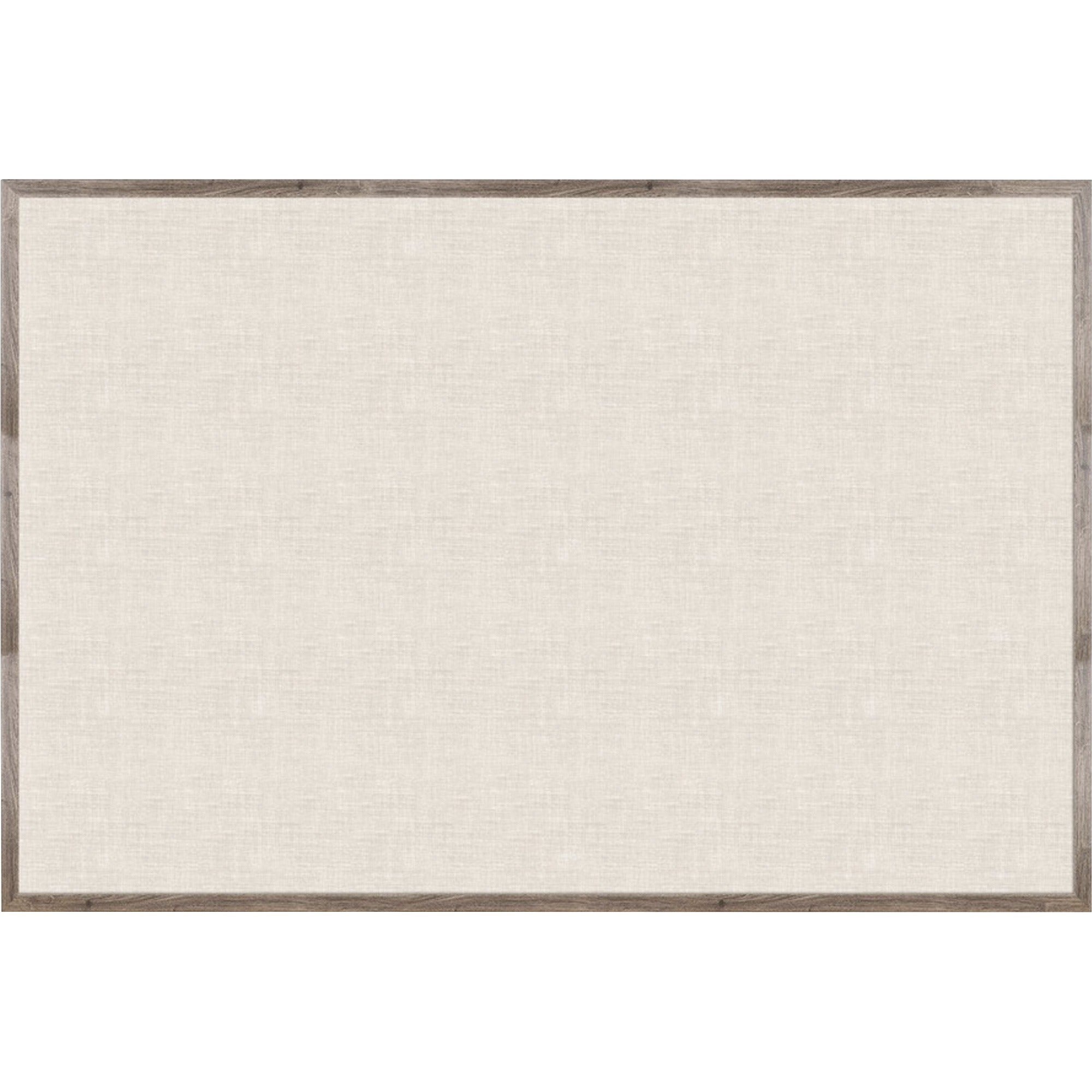 U Brands Linen Bulletin Board, 72" X 47" , Rustic Wood Frame - 72" Height x 47" Width - Tan Linen Surface - Self-healing, Durable, Mounting System, Tackable, Sturdy, Damage Resistant - 1