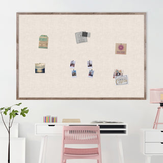 U Brands Linen Bulletin Board, 72" X 47" , Rustic Wood Frame - 72" Height x 47" Width - Tan Linen Surface - Self-healing, Durable, Mounting System, Tackable, Sturdy, Damage Resistant - 1