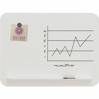 U Brands Magnetic White Glass Dry-Erase Board, 35" X 23" - 35" (3 ft) Width x 23" (2 ft) Height - White Glass Surface - Rectangle - Horizontal/Vertical - 1