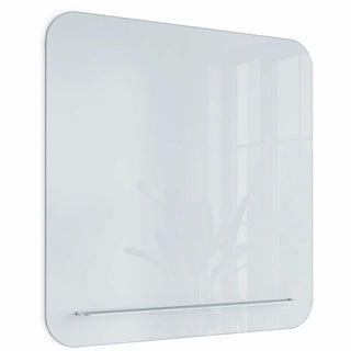 U Brands Magnetic White Glass Dry-Erase Board, 35" X 35" - 35" (3 ft) Width x 35" (3 ft) Height - White Tempered Glass Surface - Square - Horizontal/Vertical - 1 Each
